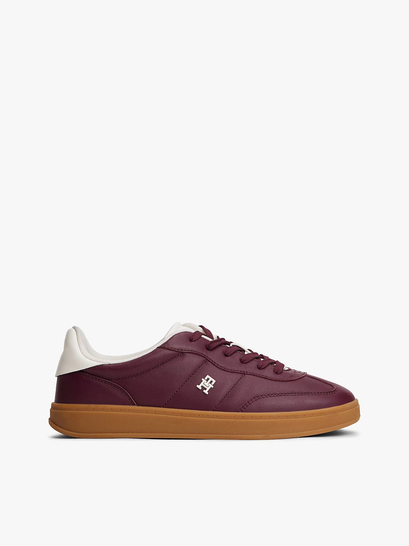 Heritage Shiny Leather Trainers - Rosewood Brown