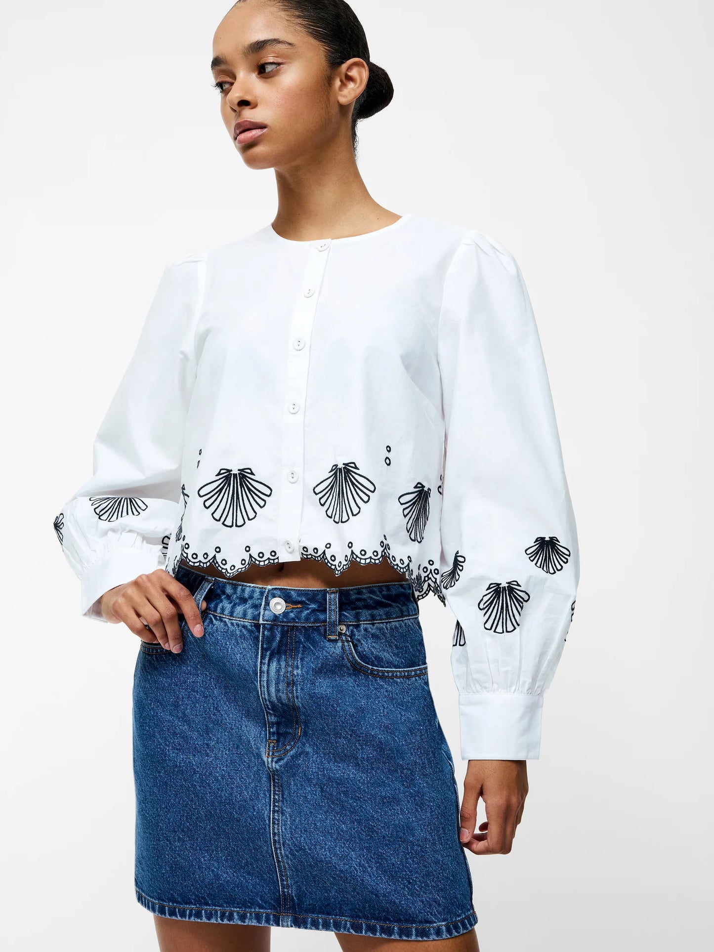 Cambria Cotton Embroidered Long Sleeve Shirt