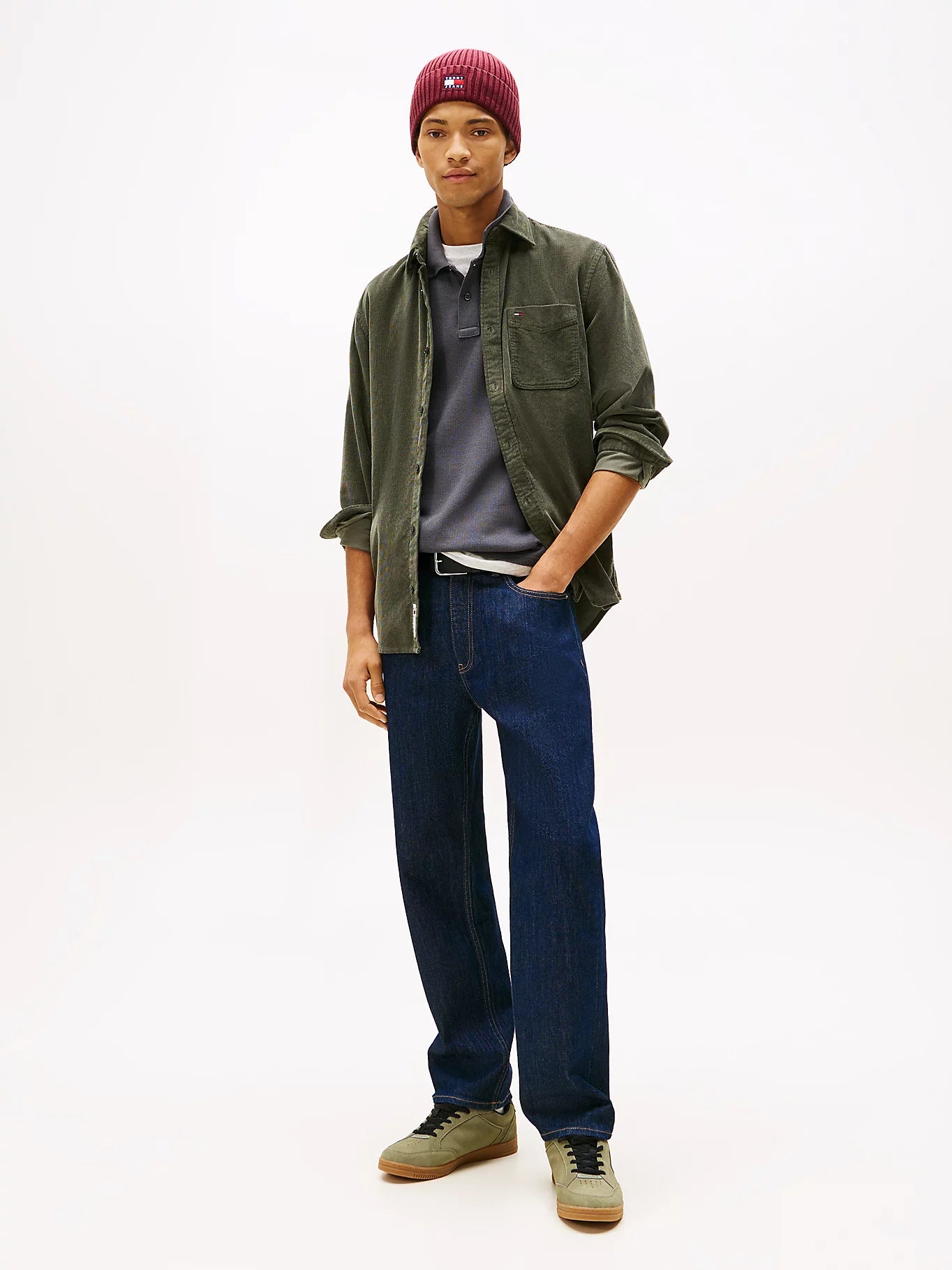 Regular Fit Corduroy Shirt - Pewter Green