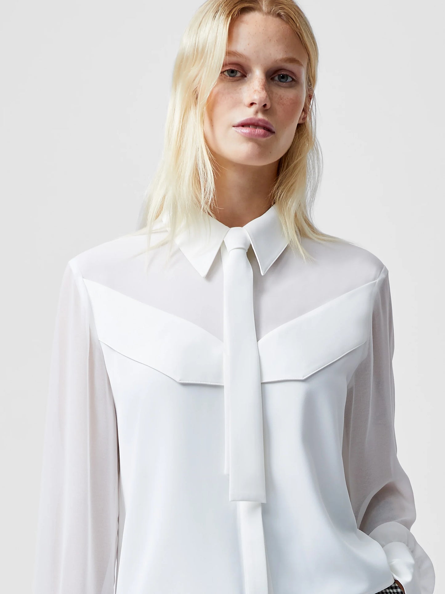 Arezzo Neck Tie Shirt - White