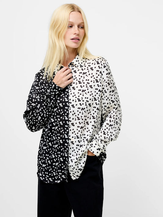 Harriet Mix Delancey Shirt - Blackout/Porcelain
