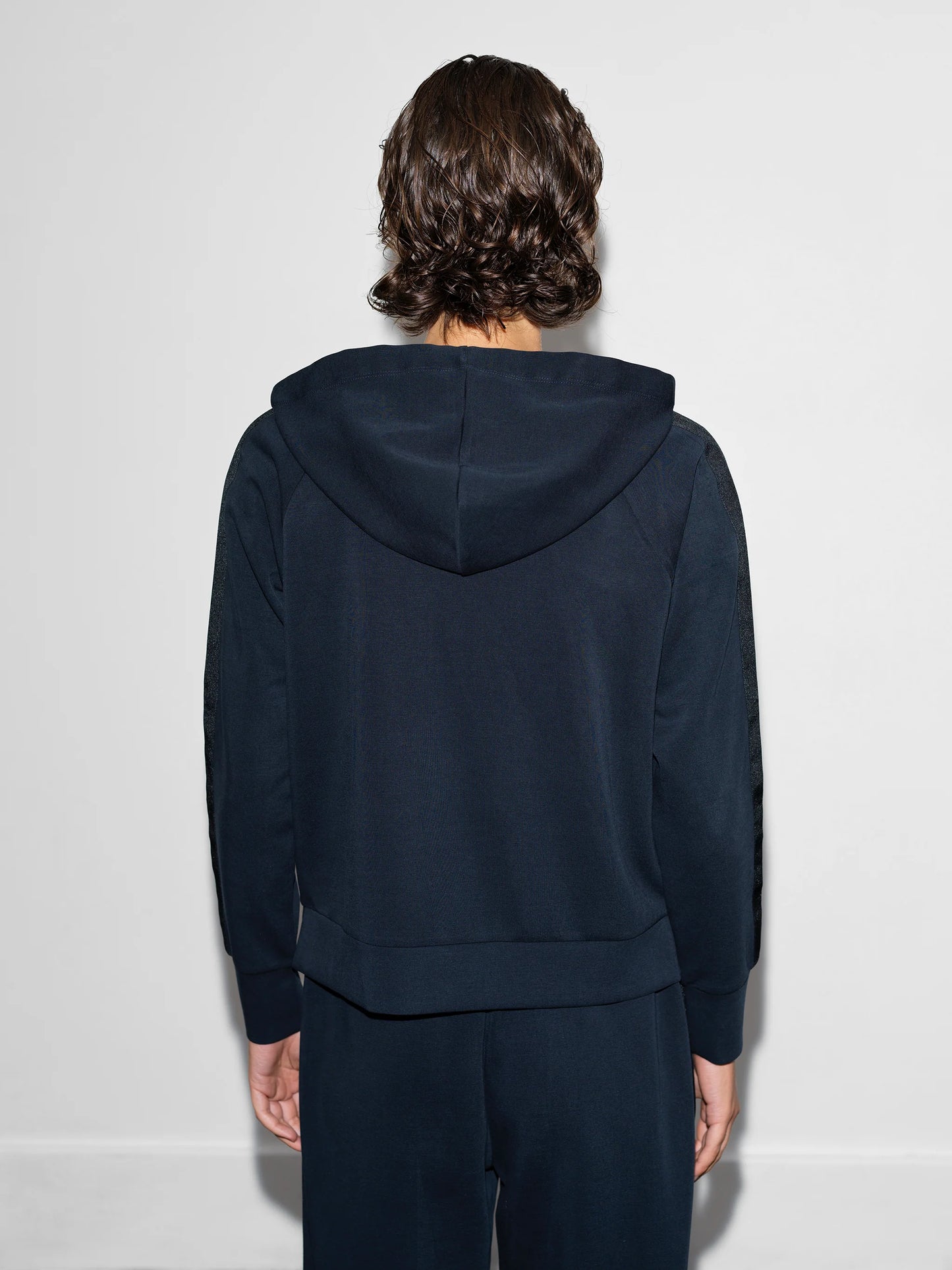 Wren Sleeve Trim Detail Hoodie - Navy/Black