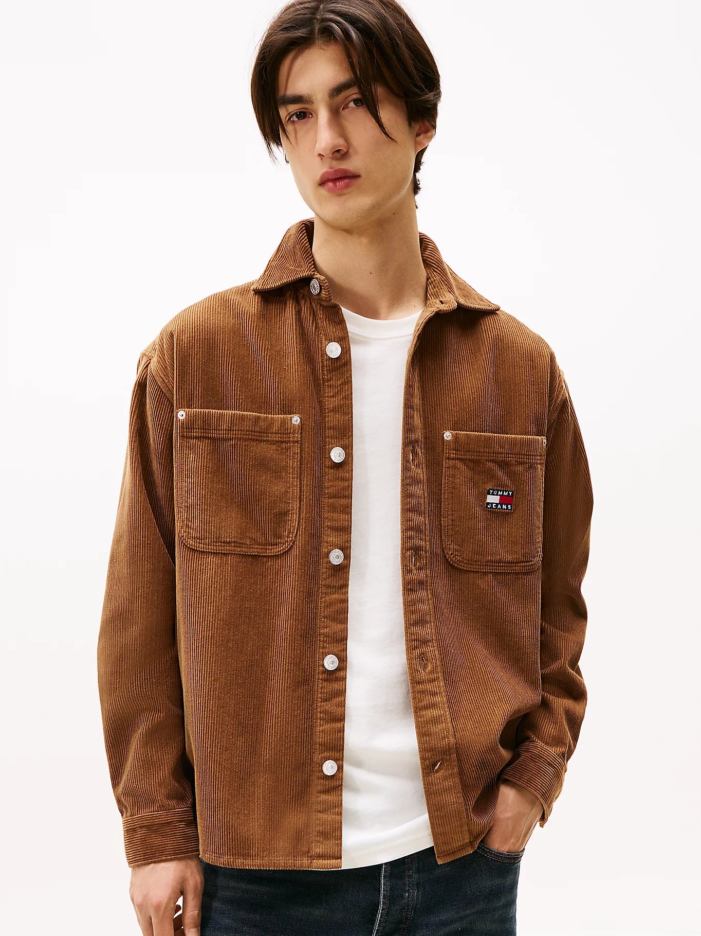 Logo Relaxed Fit Corduroy Shirt - Pecan Nut