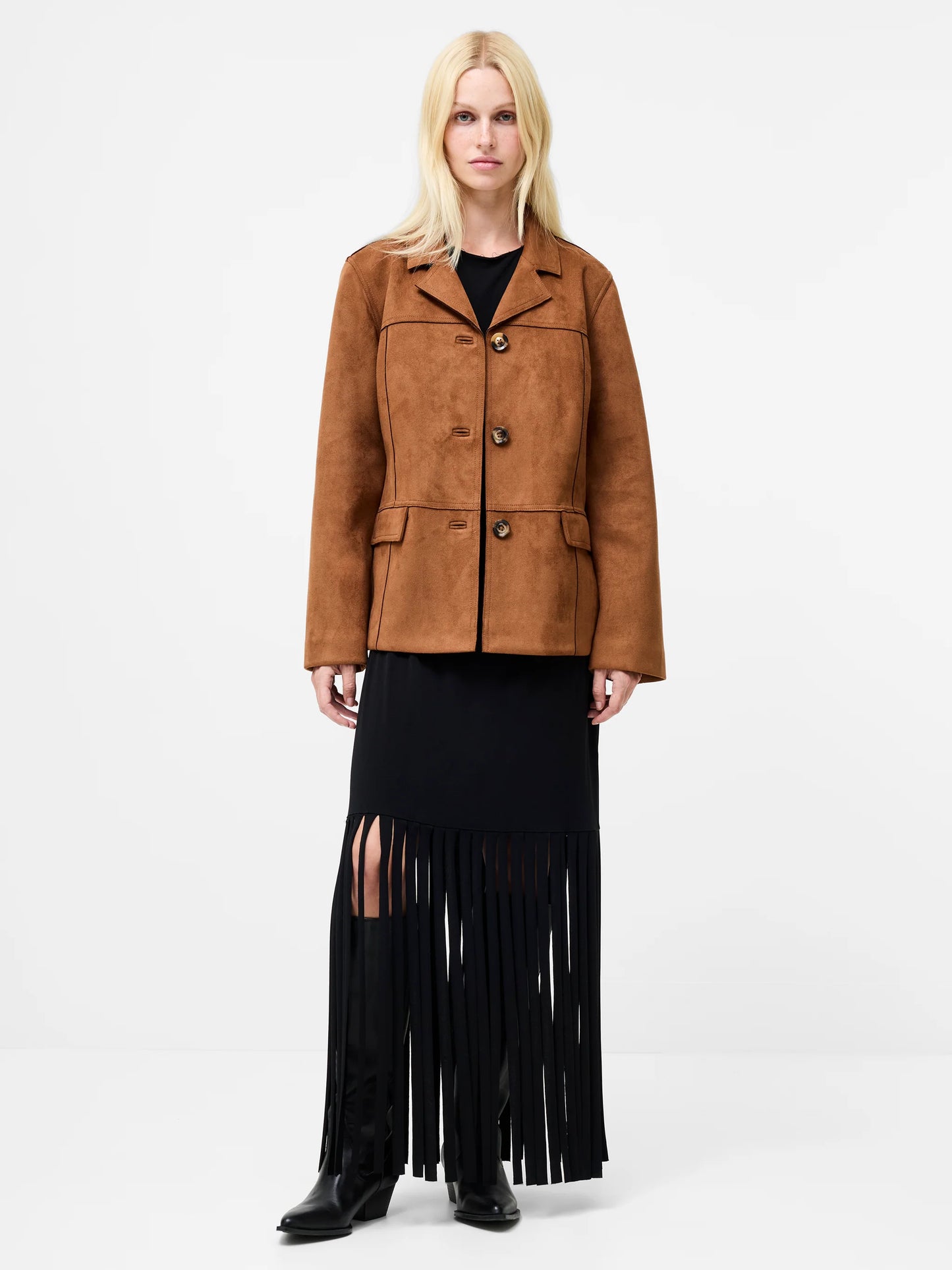 Laney Faux Suede Jacket - Tan