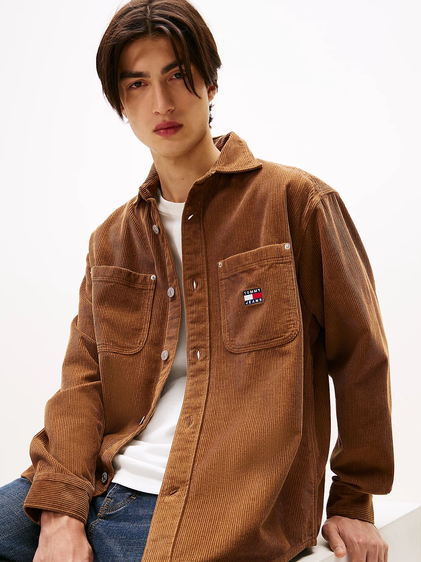 Logo Relaxed Fit Corduroy Shirt - Pecan Nut