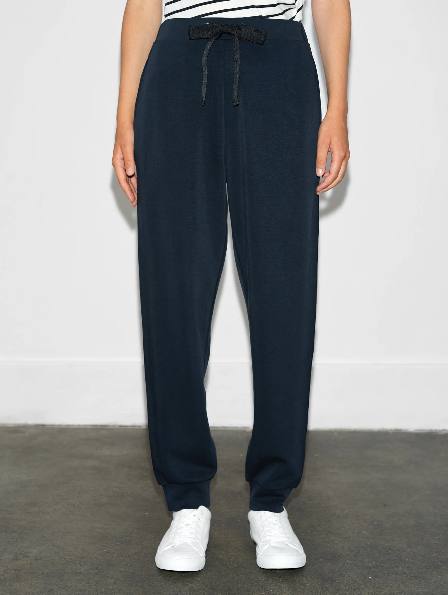 Wren Side Trim Tie Waist Trousers - Navy/Black