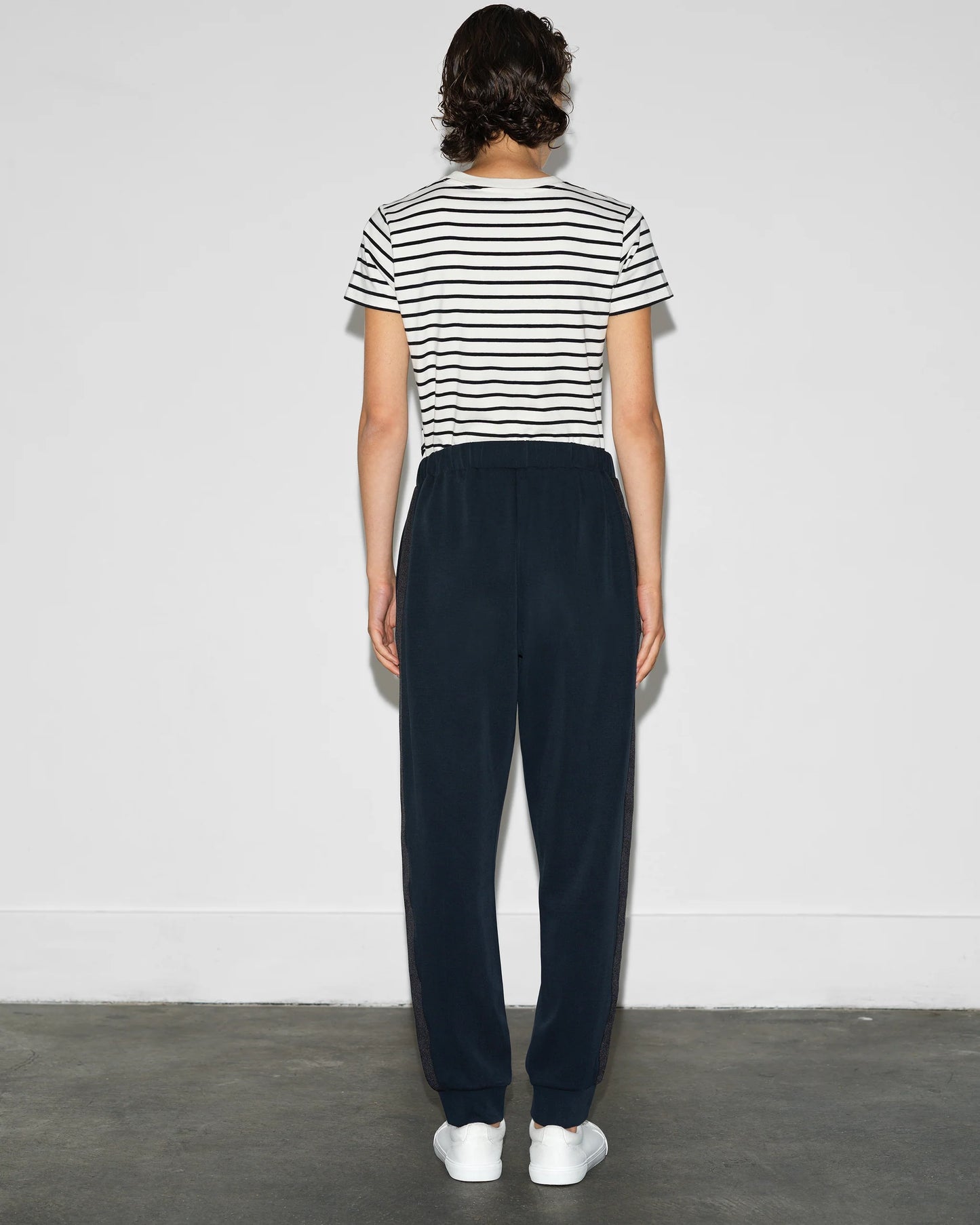 Wren Side Trim Tie Waist Trousers - Navy/Black