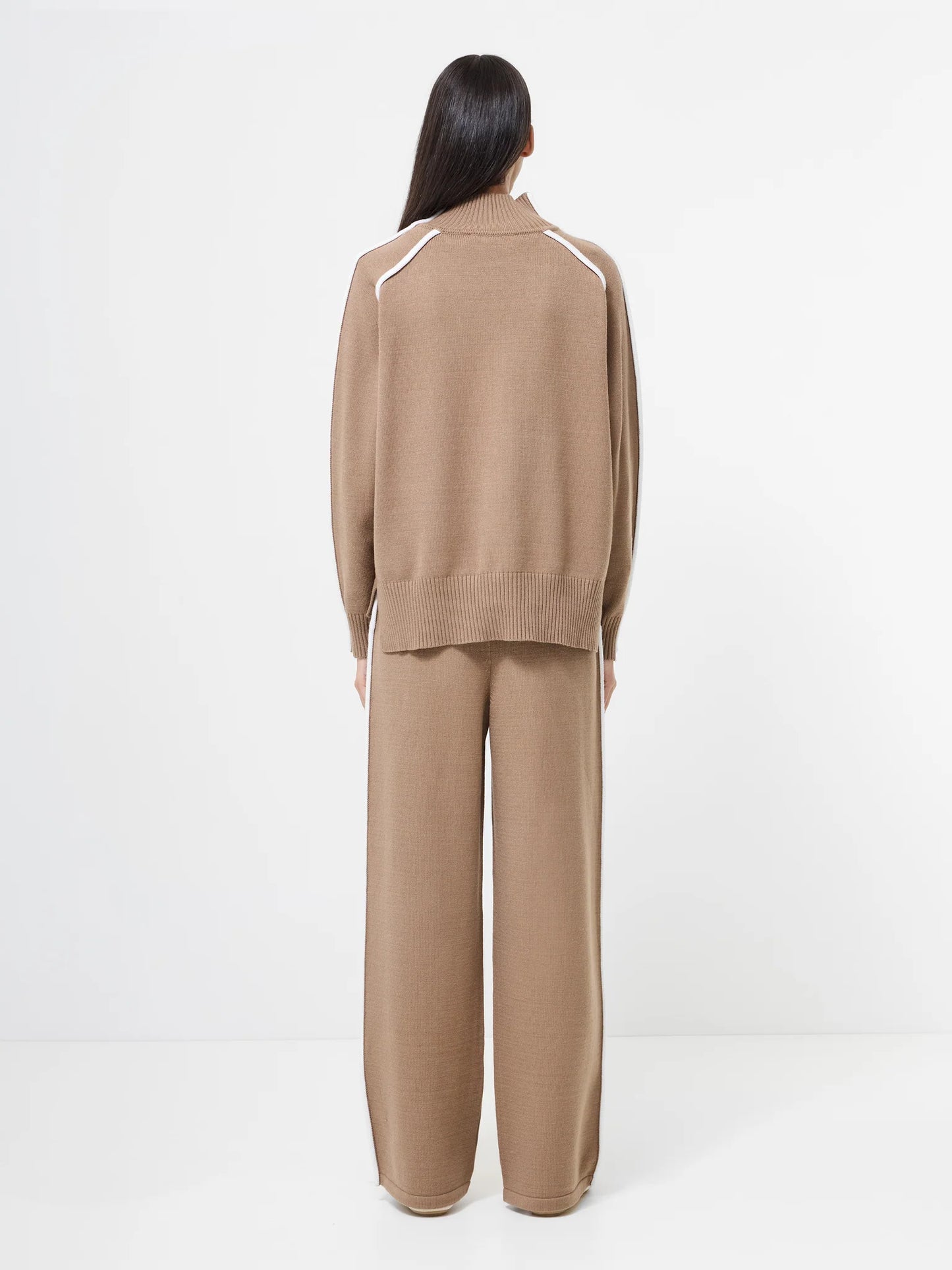 Jordan High Neck Long Sleeve Jumper - Camel Porcelain