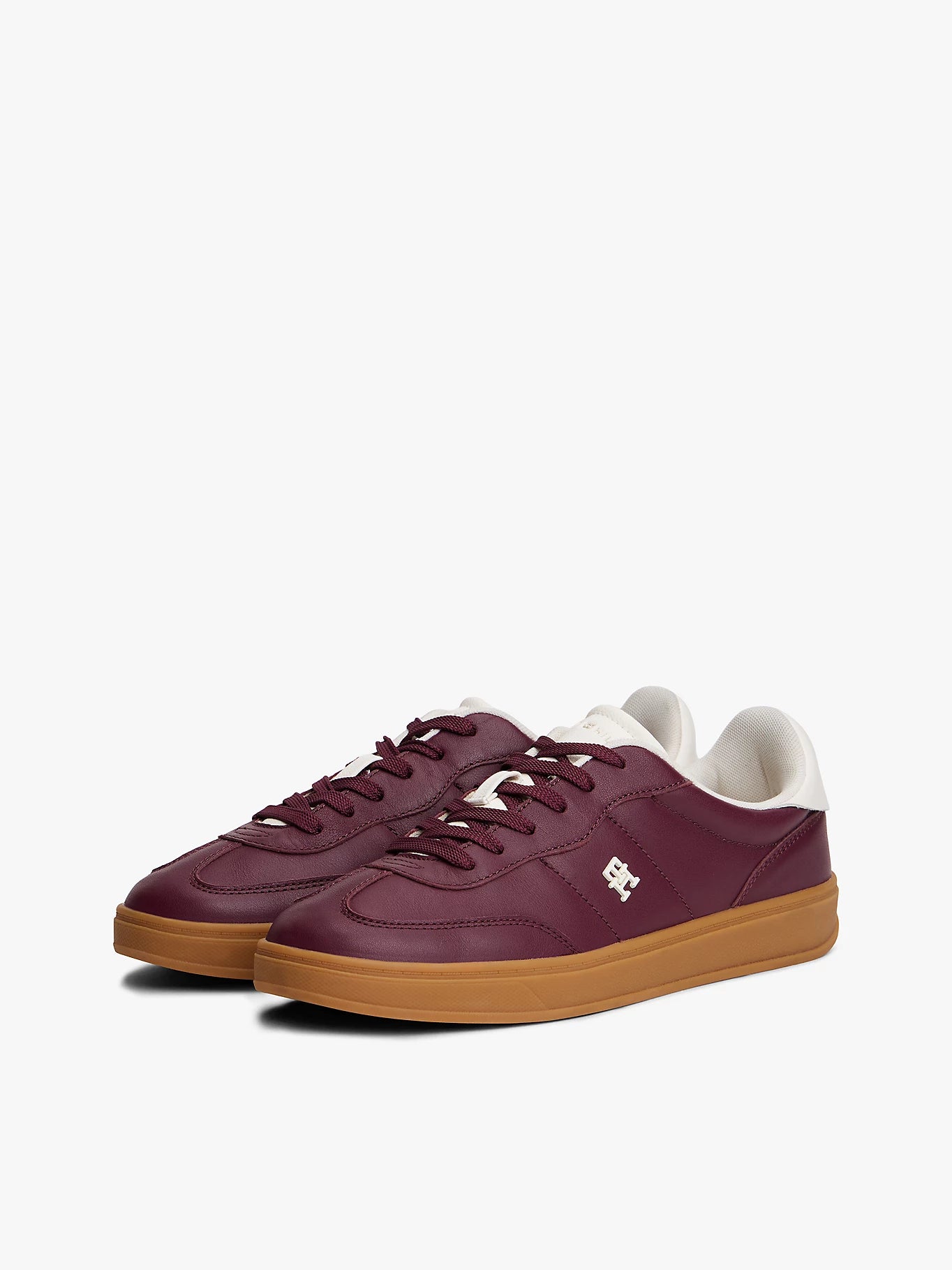 Heritage Shiny Leather Trainers - Rosewood Brown