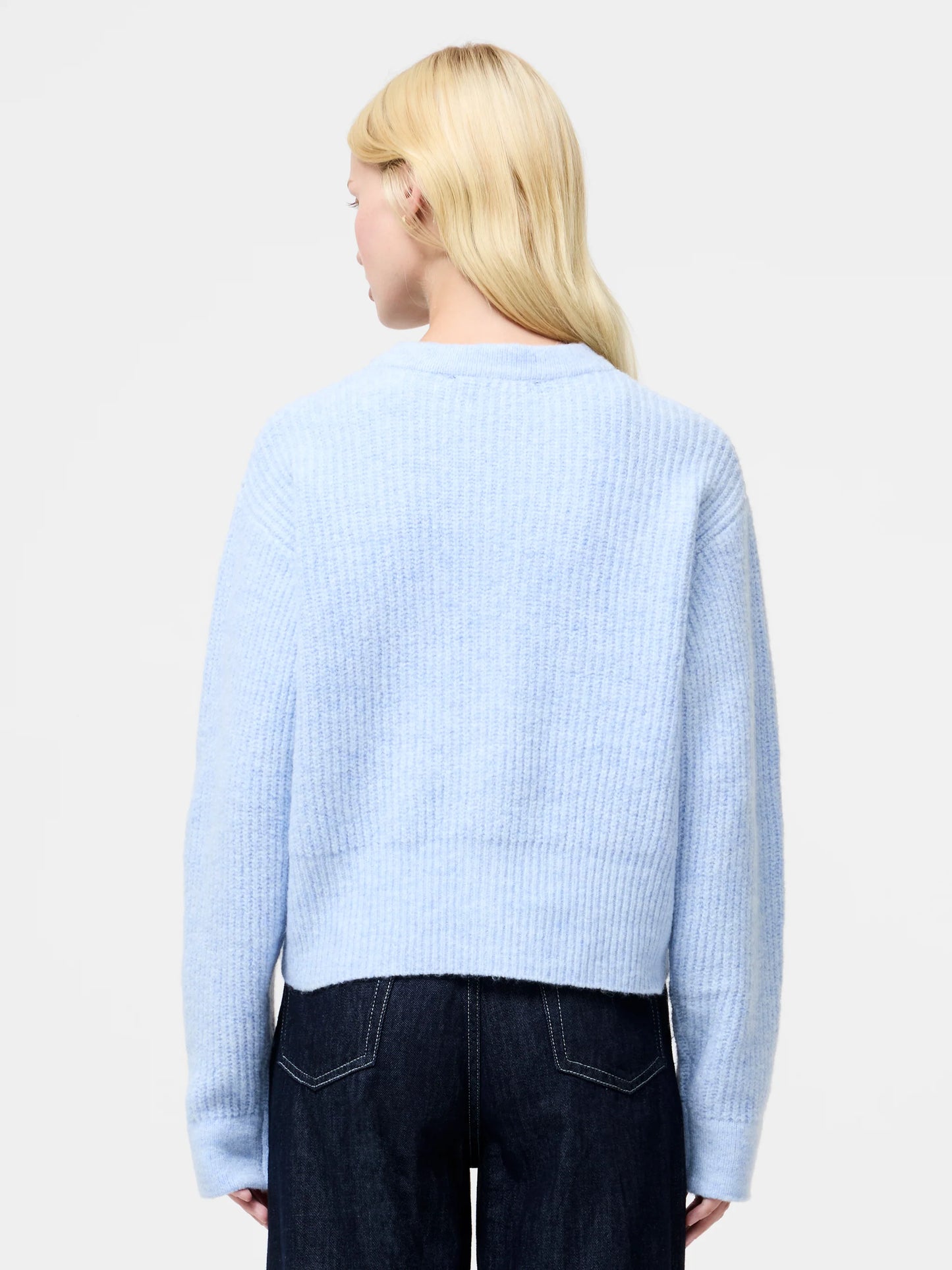 Kezia Recycled Knit Long Sleeve Cardigan - Arctic Blue