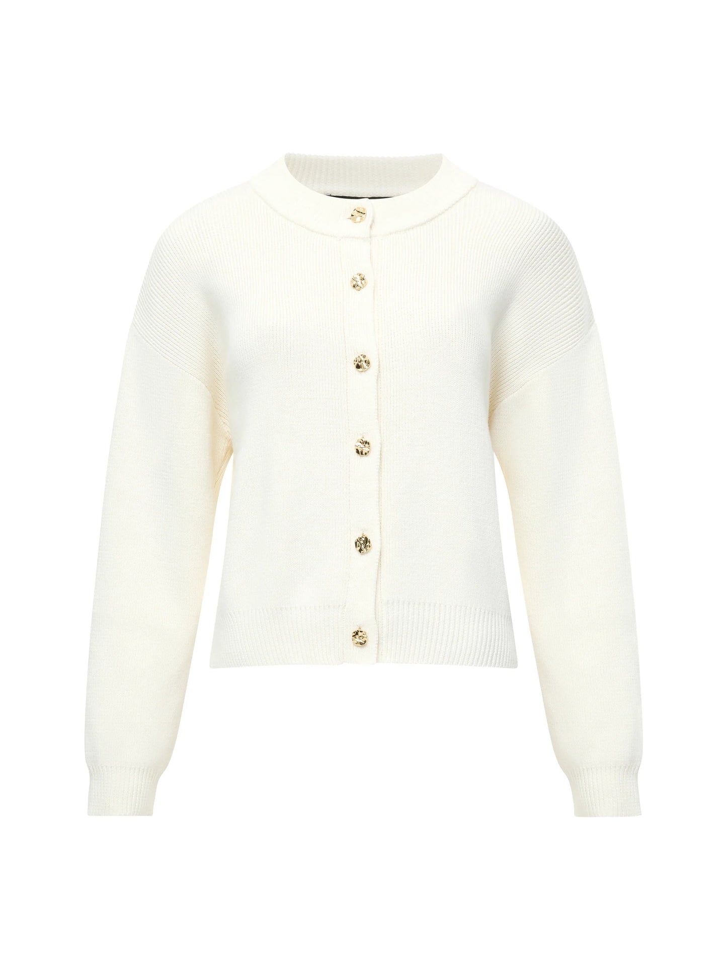 Milano Mozart Knit Button Down Cardigan - Porcelain Cream