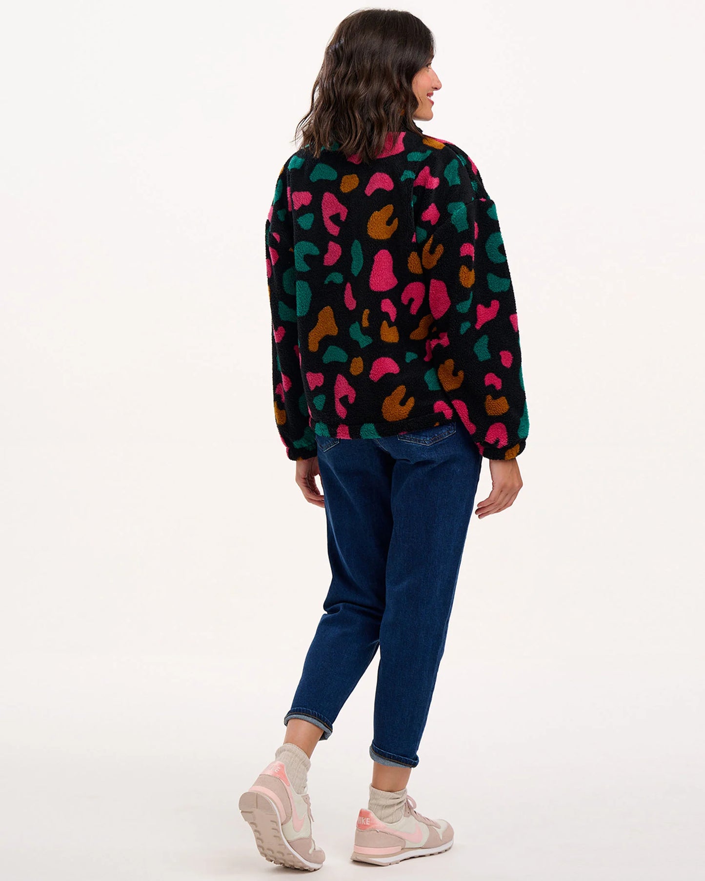 Hartley Zip Up Fleece - Black, Colourful Shapes