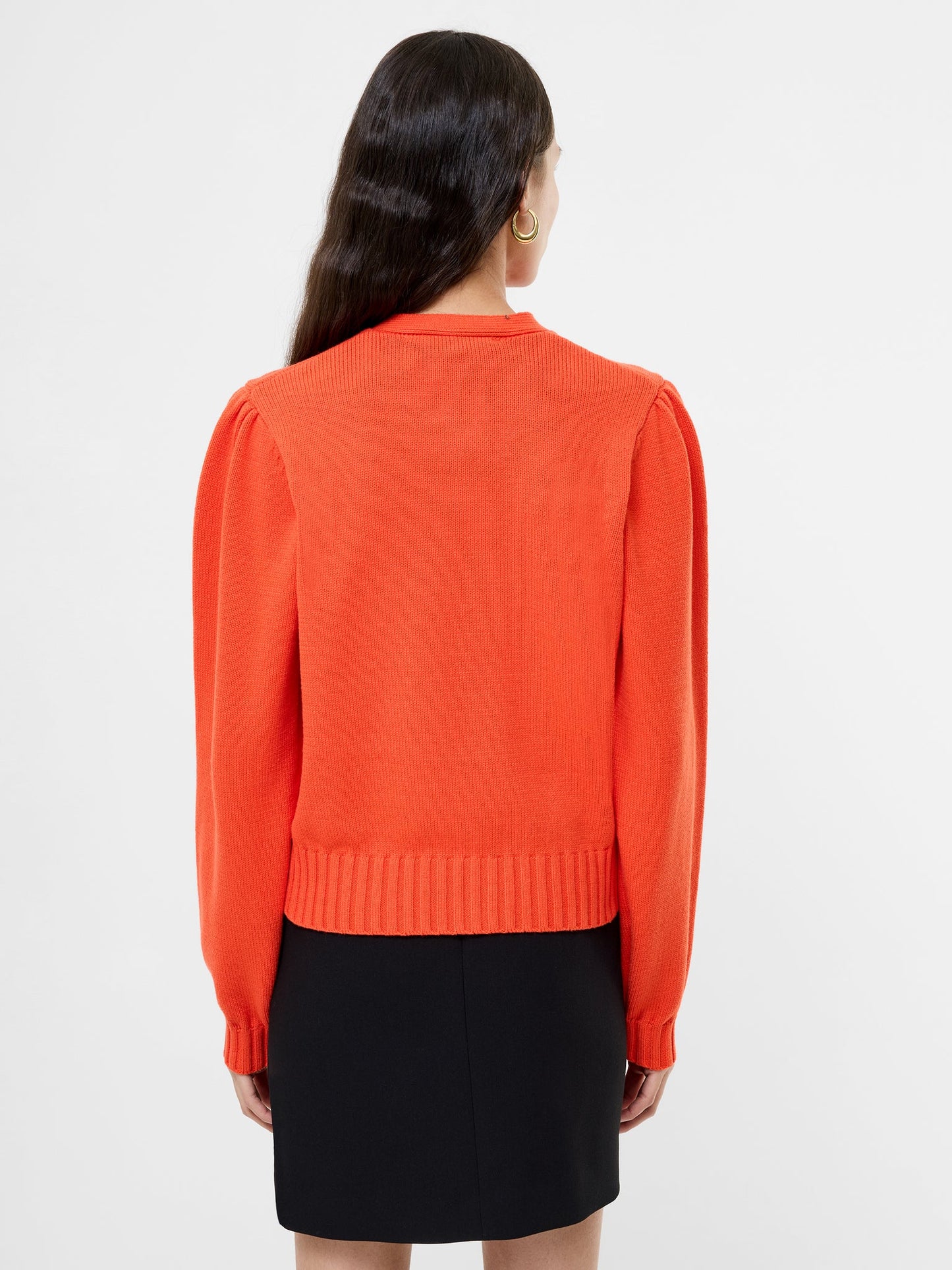 Varli Long Sleeve Tie Neck Cardigan - Flame Orange