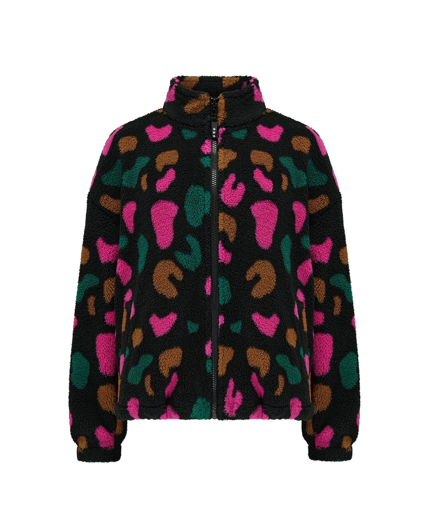 Hartley Zip Up Fleece - Black, Colourful Shapes
