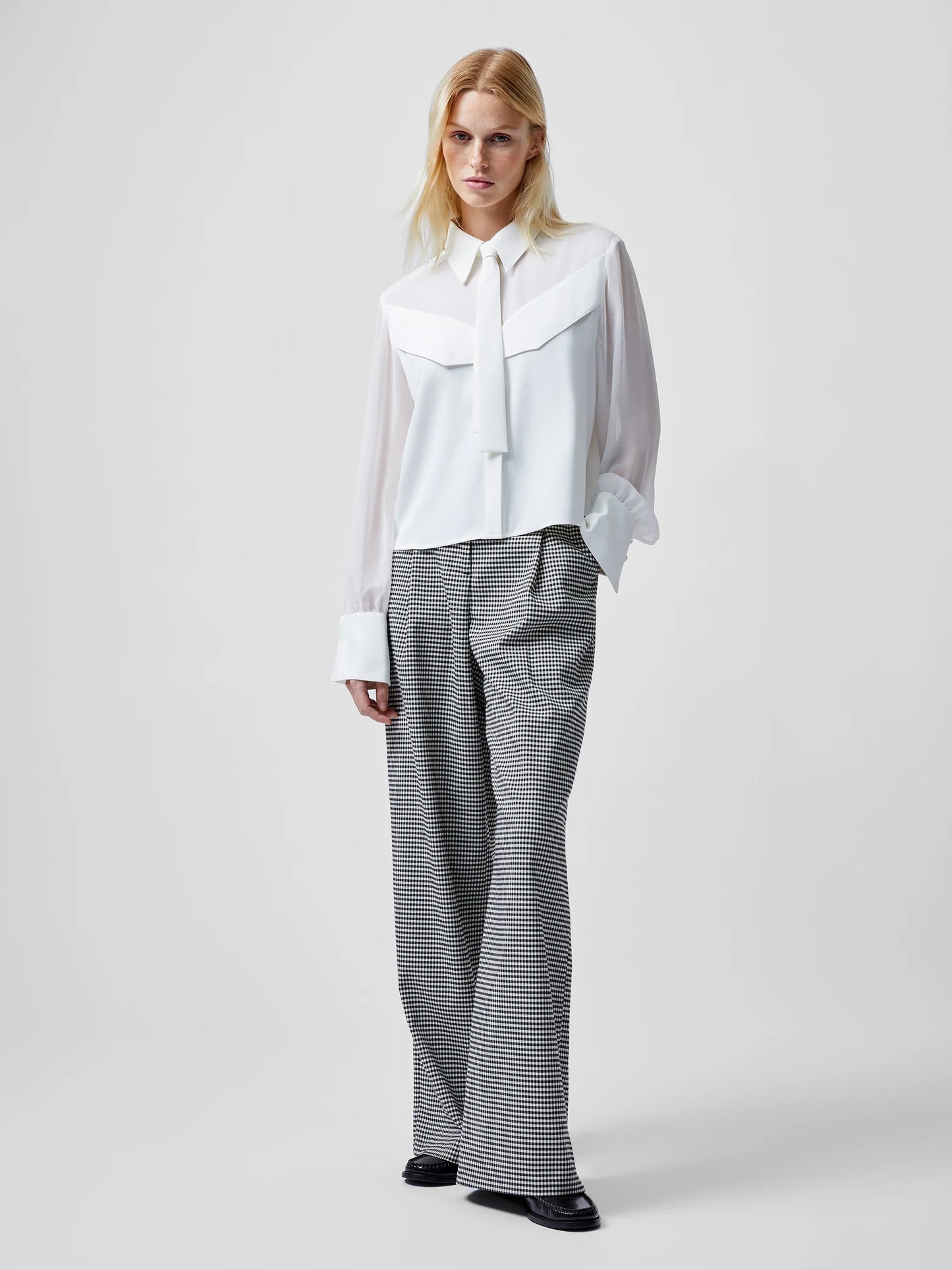 Arezzo Neck Tie Shirt - White