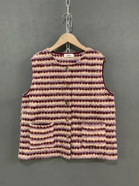 Matilda Brushed Gilet - Burgundy