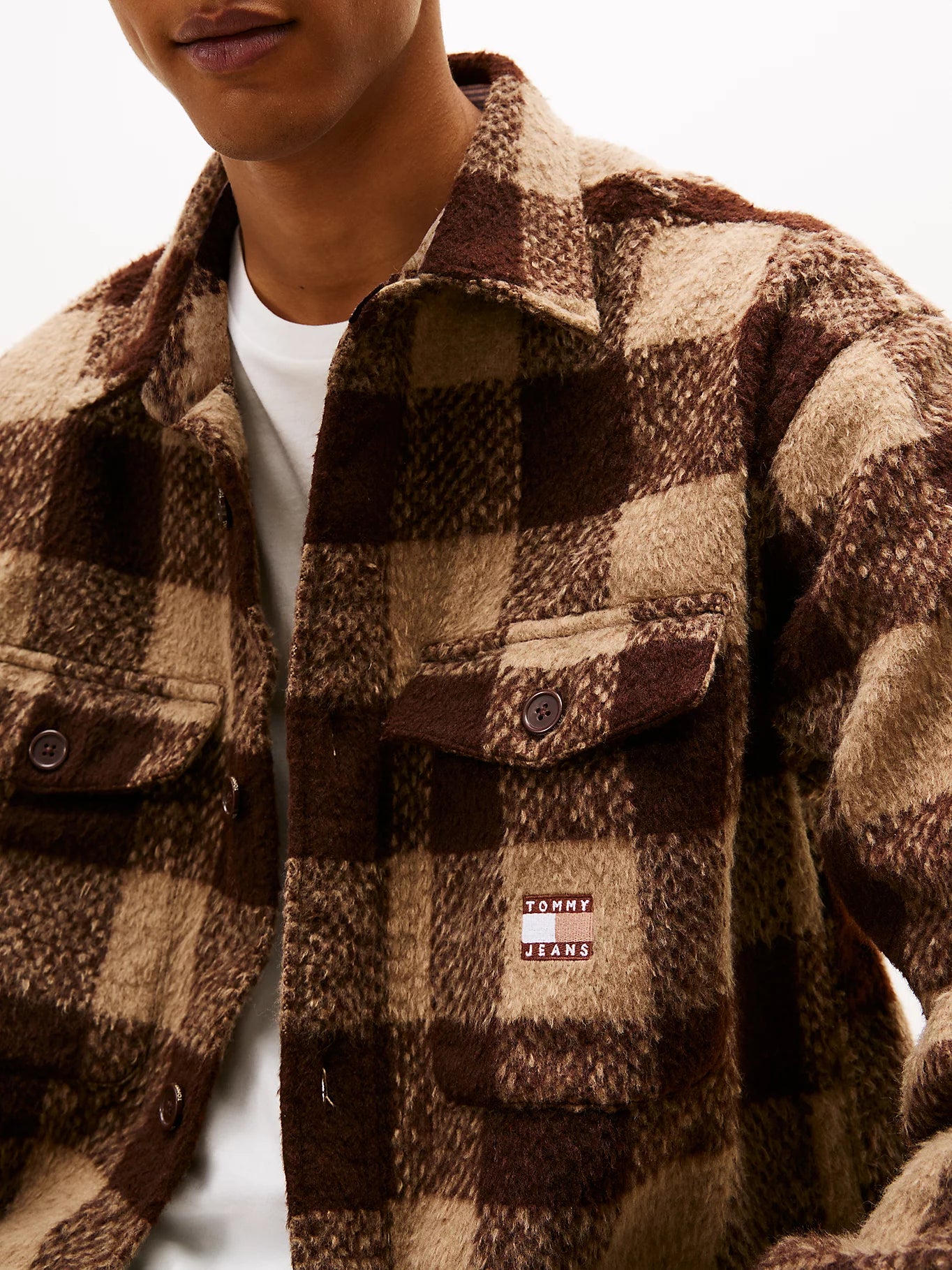 Flannel Check Oversized Fit Overshirt - Rich Brown