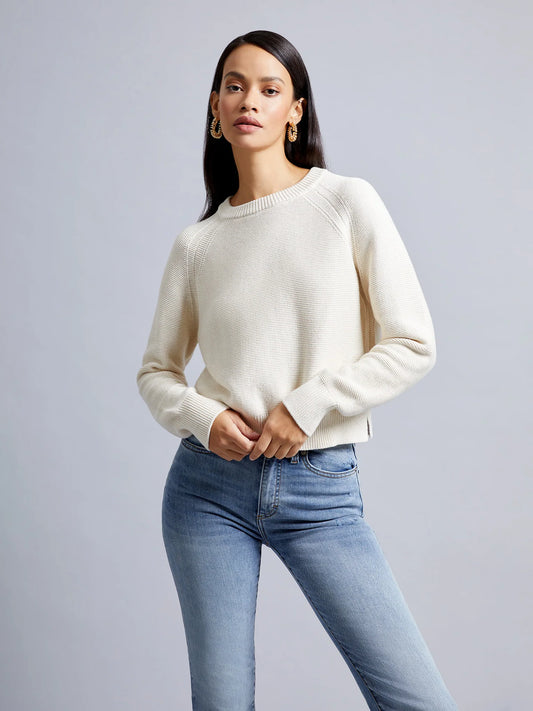 Lilly Mozart Crew Neck Jumper - Oatmeal Melange