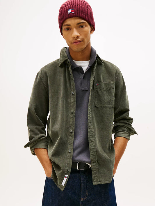 Regular Fit Corduroy Shirt - Pewter Green