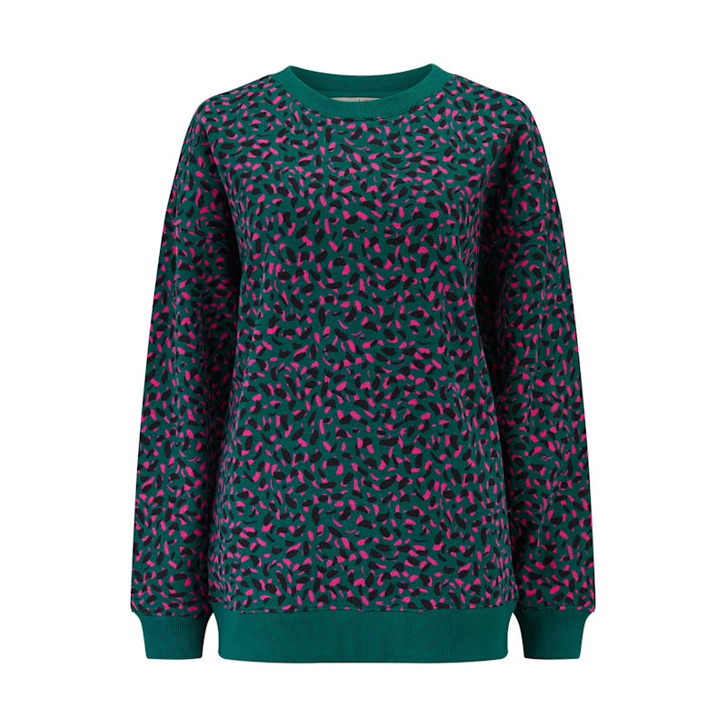 Eadie Relaxed Sweatshirt - Green, Layered Spot