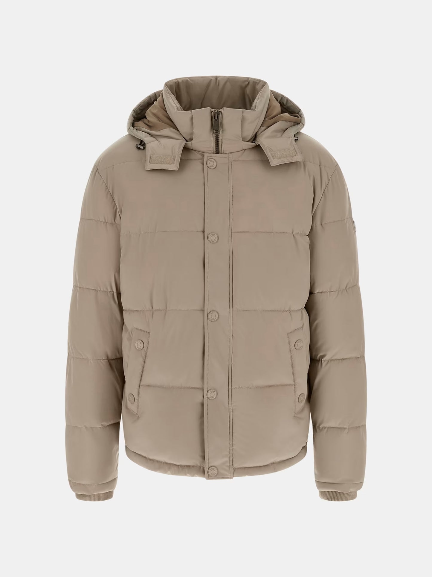 Stretch Nylon Puffer Jacket - Taupe