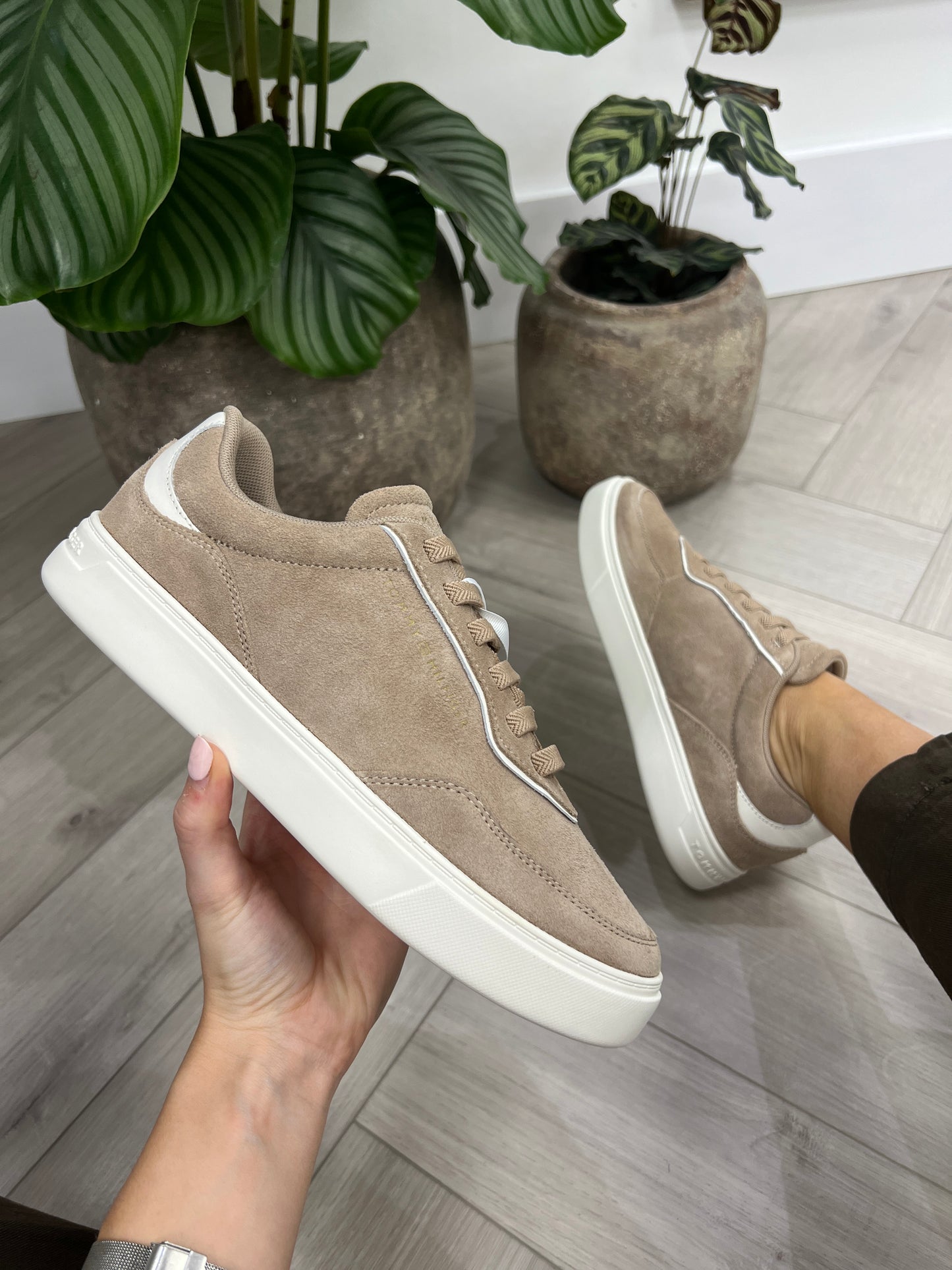 Suede Cupsole Trainers - Coastal Taupe