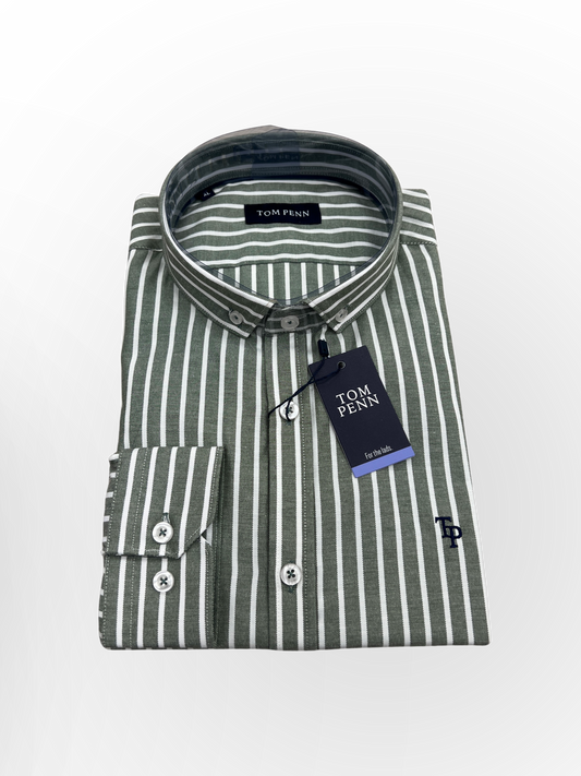 Oxford Stripe Shirt - Green TP931