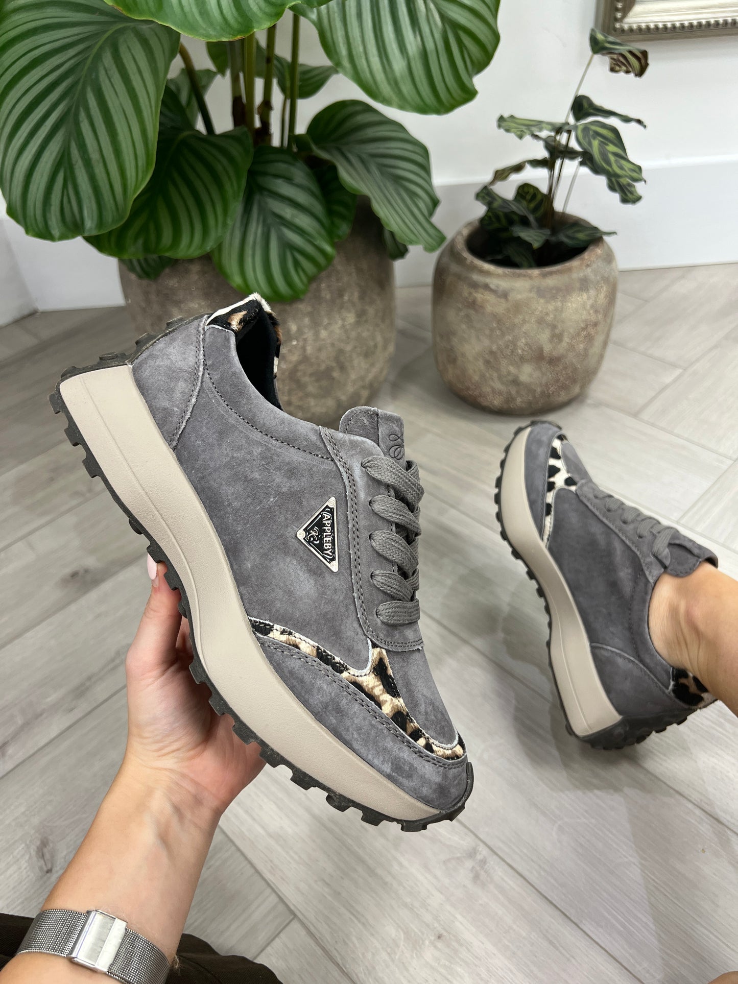Kate Appleby ‘Berk’ Trainer - Pewter Leopard