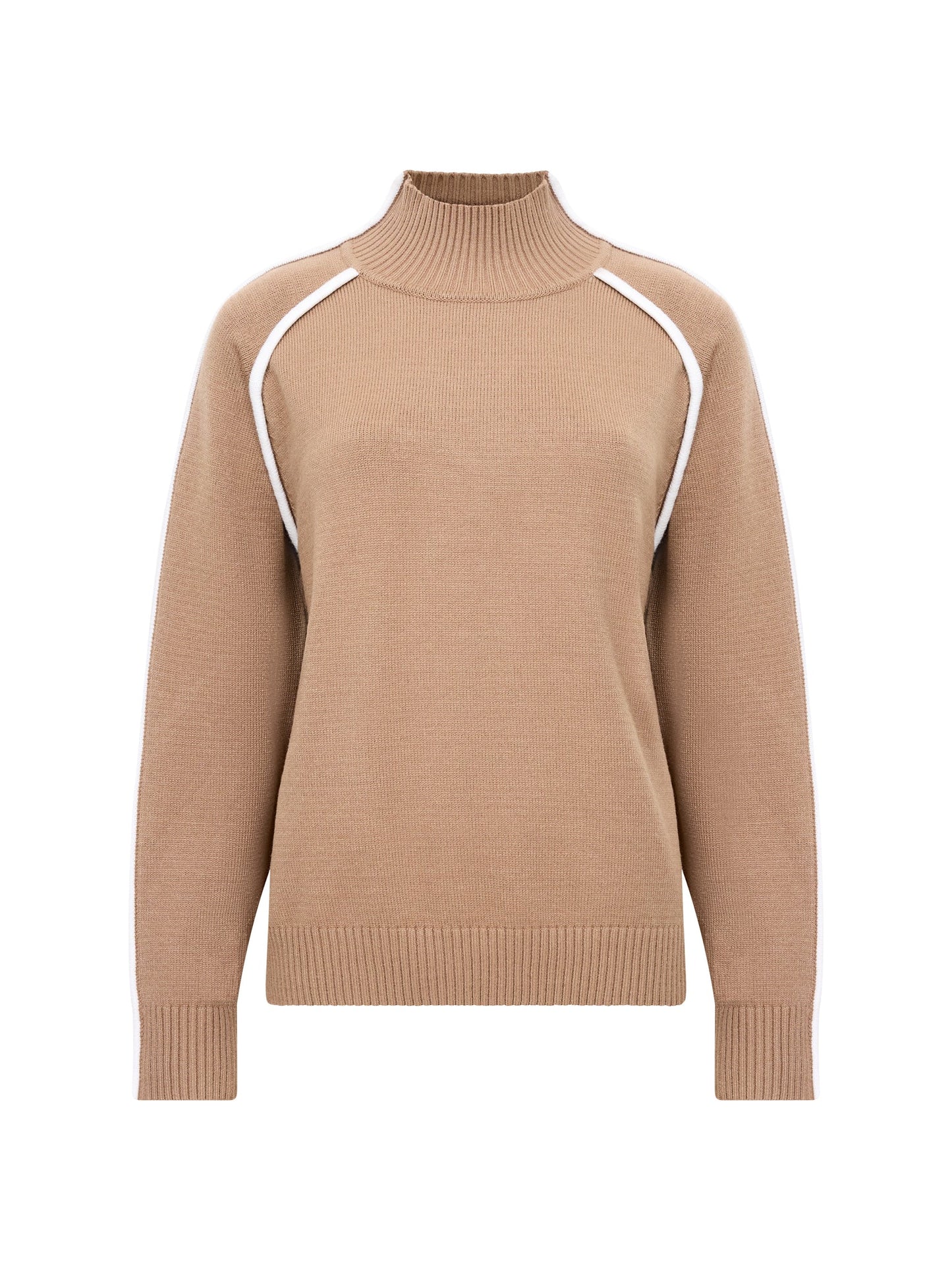 Jordan High Neck Long Sleeve Jumper - Camel Porcelain