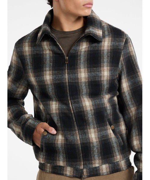 Plaid Wool Jacket - Caramel Mix