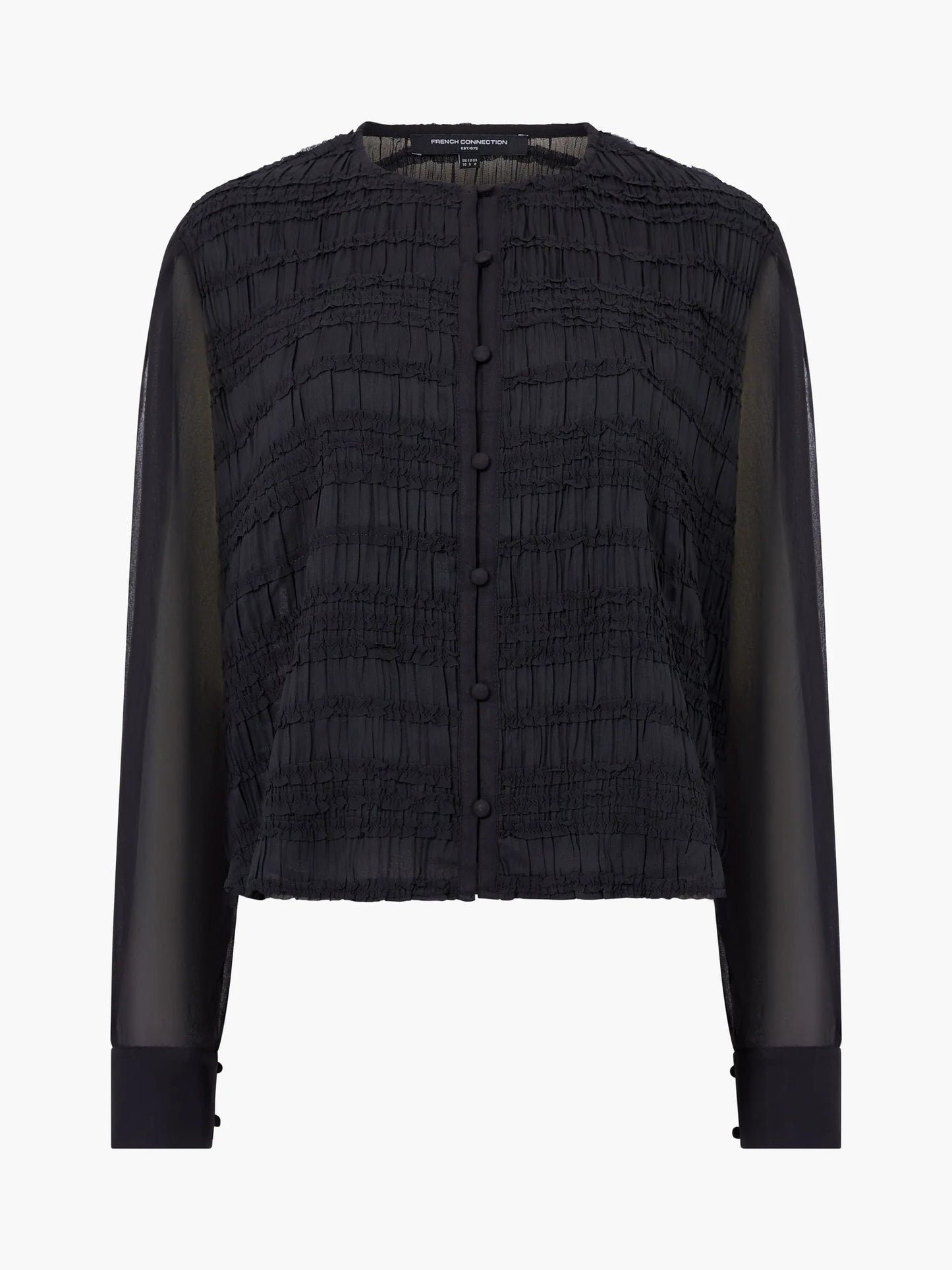 Canary Pleated Long Sleeve Shirt - Black