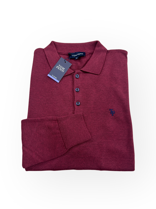 Knitted Polo - Burgundy TP055
