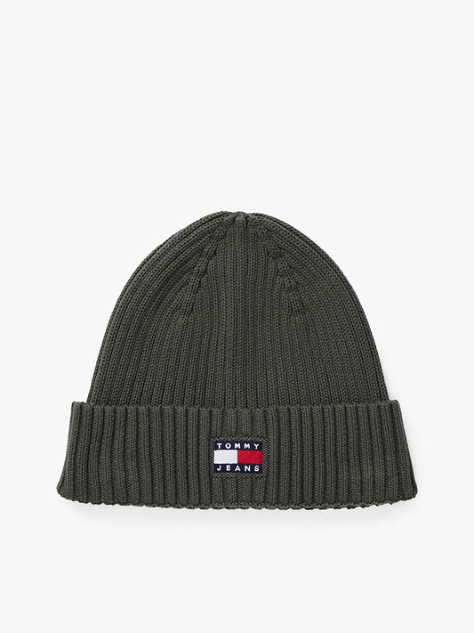 Heritage Logo Rib-Knit Beanie - Pewter Green