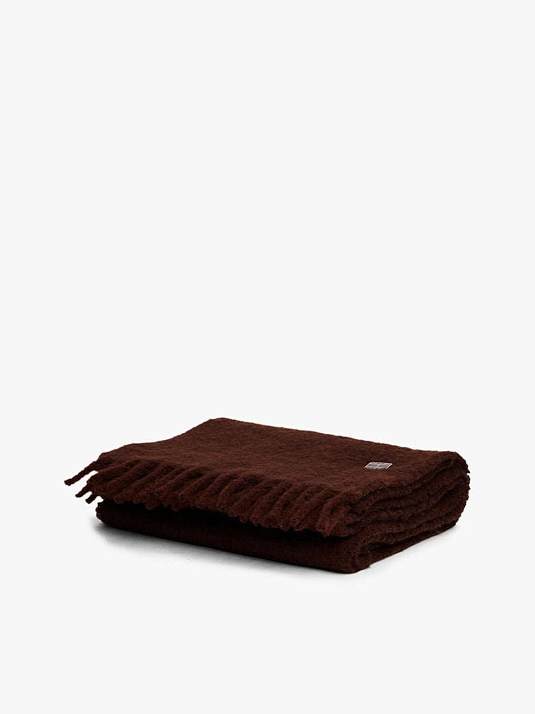 Heritage Wool Blend Logo Plaque Scarf - Rich Brown