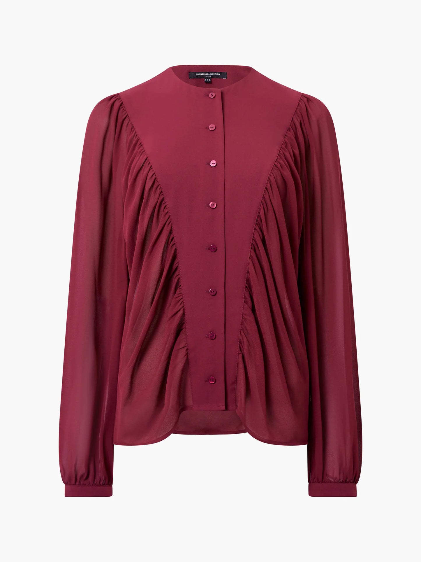 Eden Wesley Balloon Sleeve Shirt - Bordeaux Red