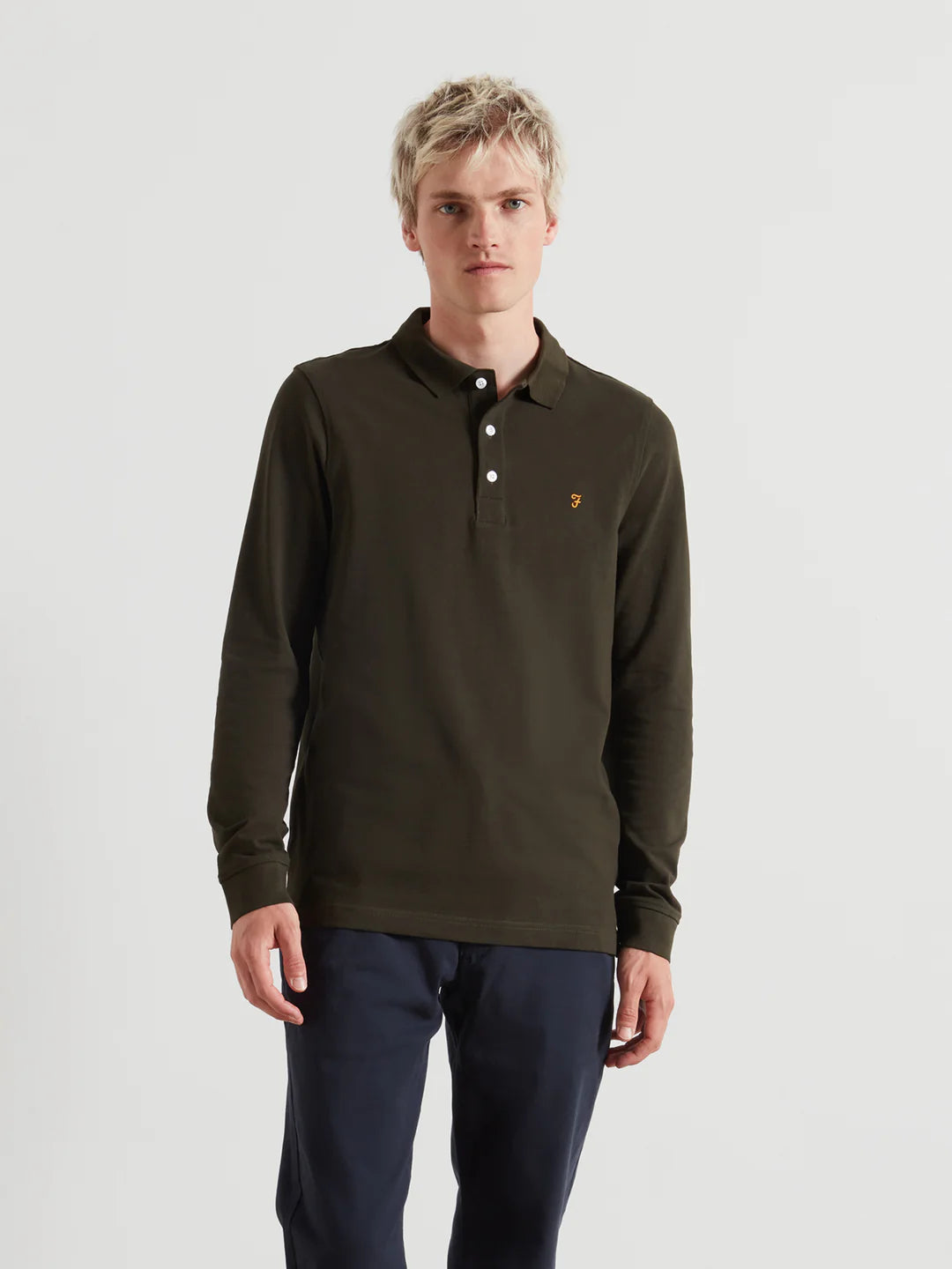 Blanes Long Sleeve Polo Shirt In Evergreen