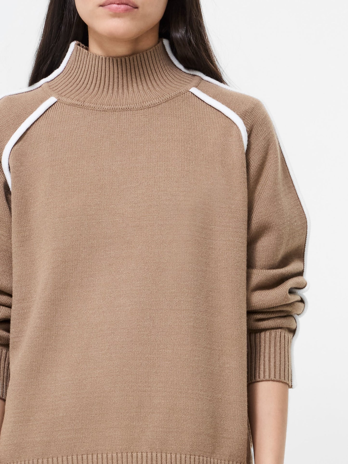 Jordan High Neck Long Sleeve Jumper - Camel Porcelain