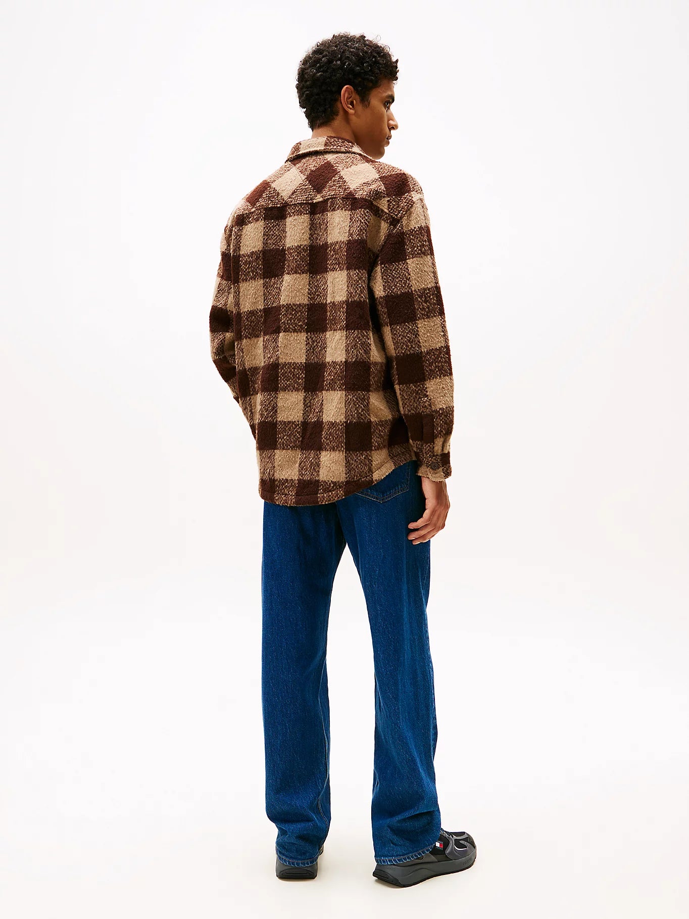 Flannel Check Oversized Fit Overshirt - Rich Brown