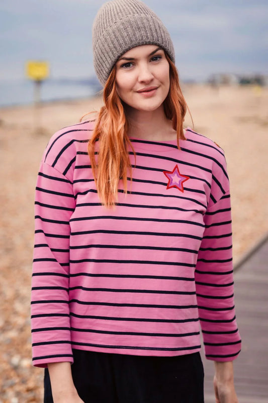 Celine Breton Top - Pink/Black, Star