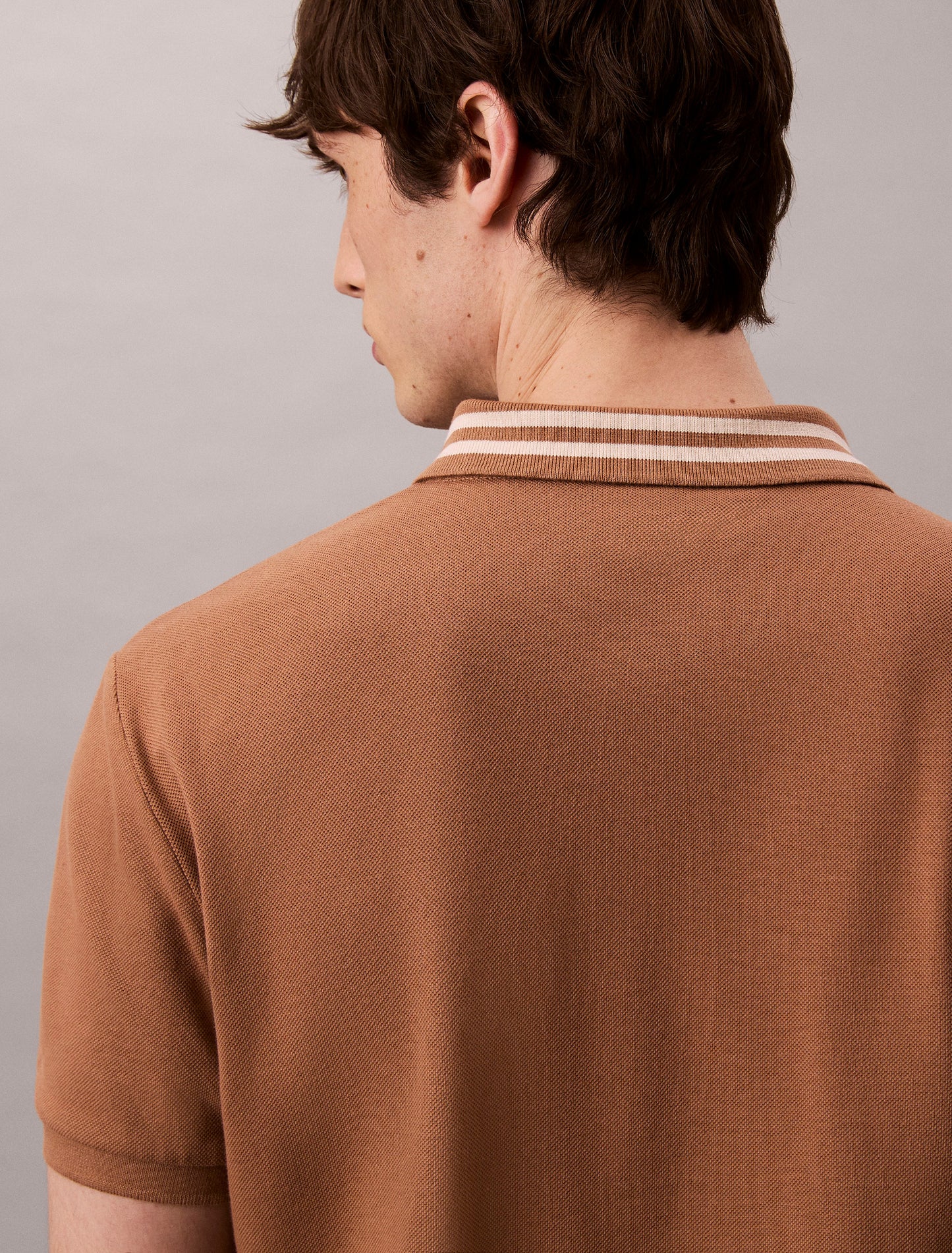 Monogram Logo Pique Tipped Classic polo - Tigers Eye