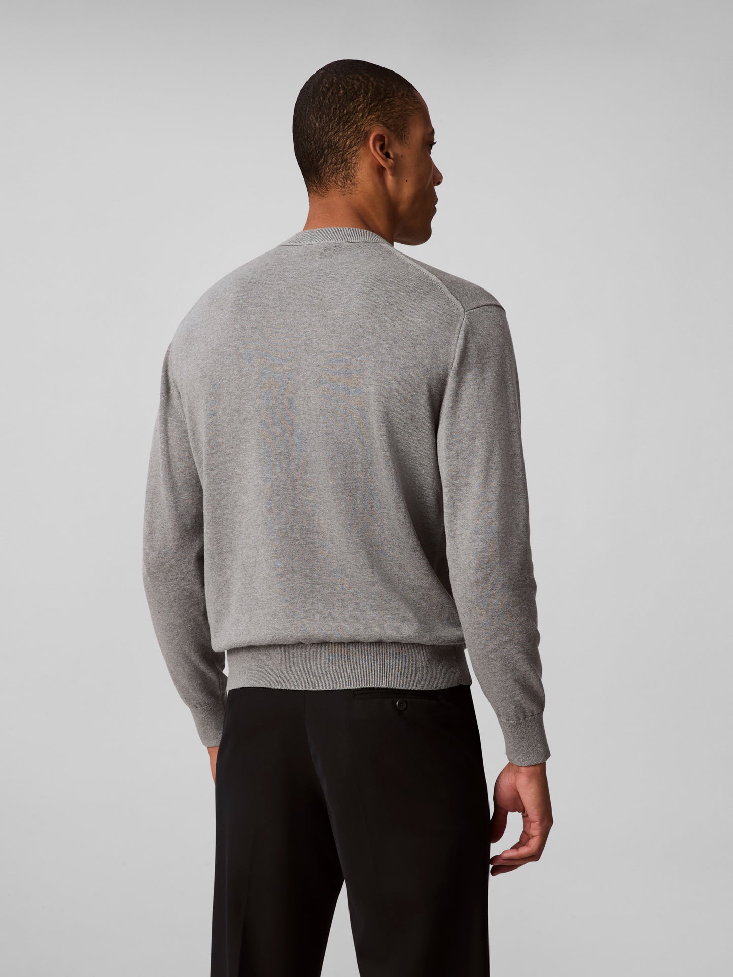 Relaxed Cotton Monogram Jumper - Grey Heather