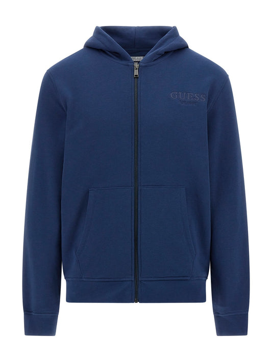 Regular Hooded Zip Sweatshirt - Navy Blue