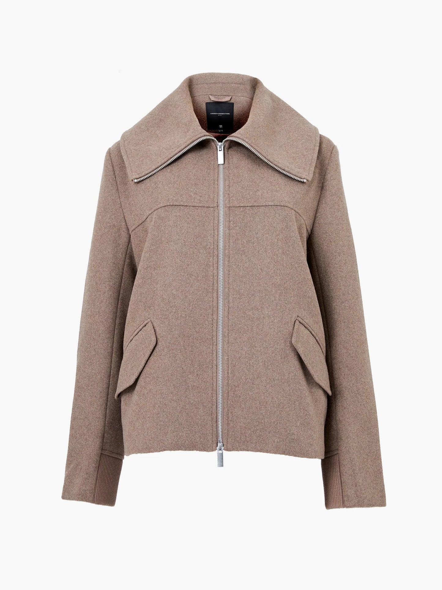 Devita Wool Collared Coat - Taupe Brown
