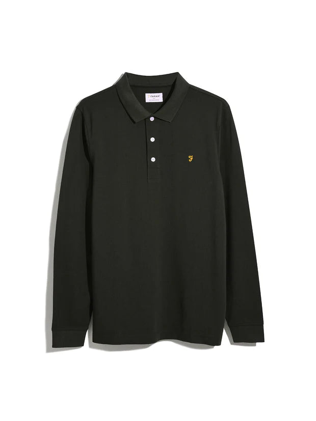 Blanes Long Sleeve Polo Shirt In Evergreen