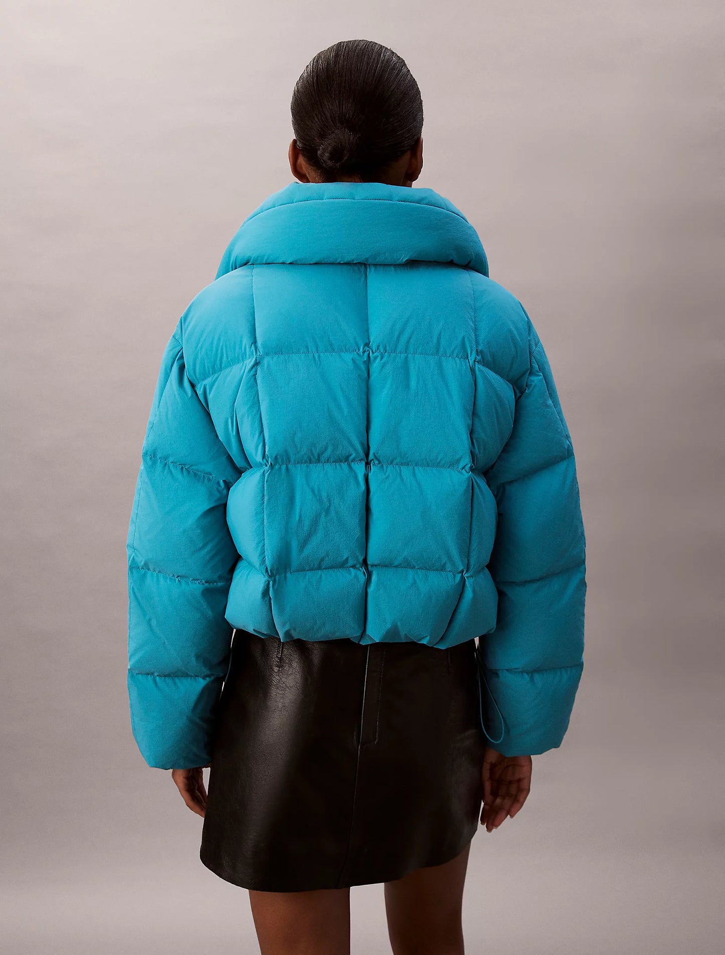 Short Down Puffer Jacket - Teal Slate