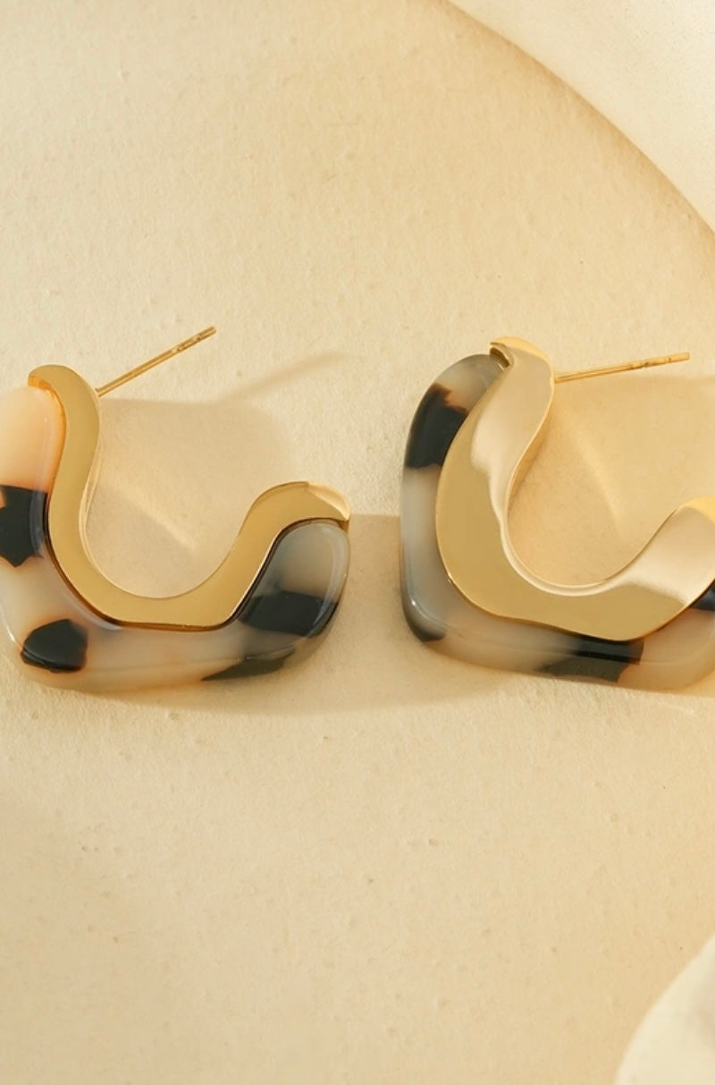 Céline Earring - Leopard Resin
