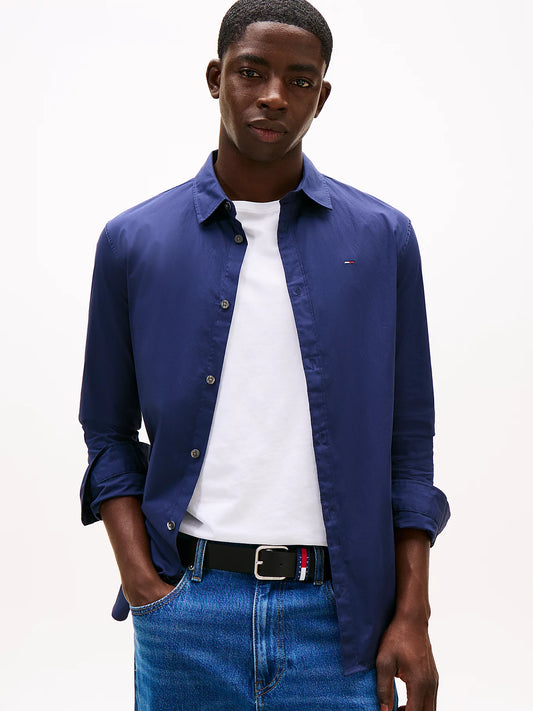 Slim Fit Poplin Shirt - Navy