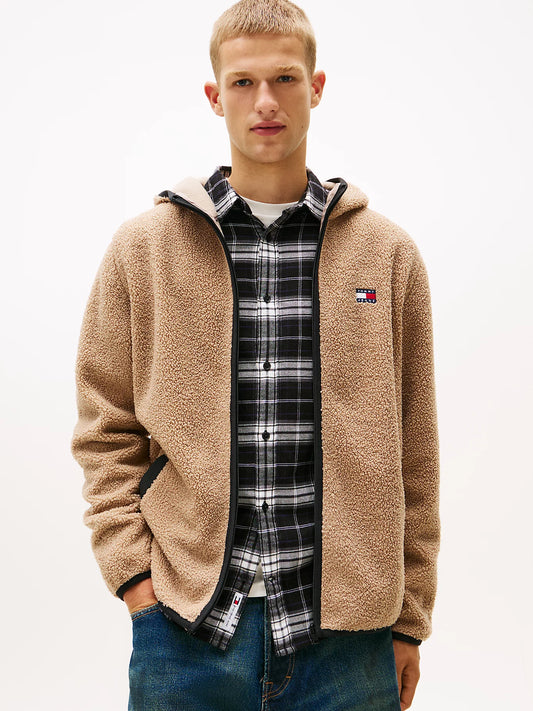 Teddy Zip-Thru Hoody - Costal Taupe