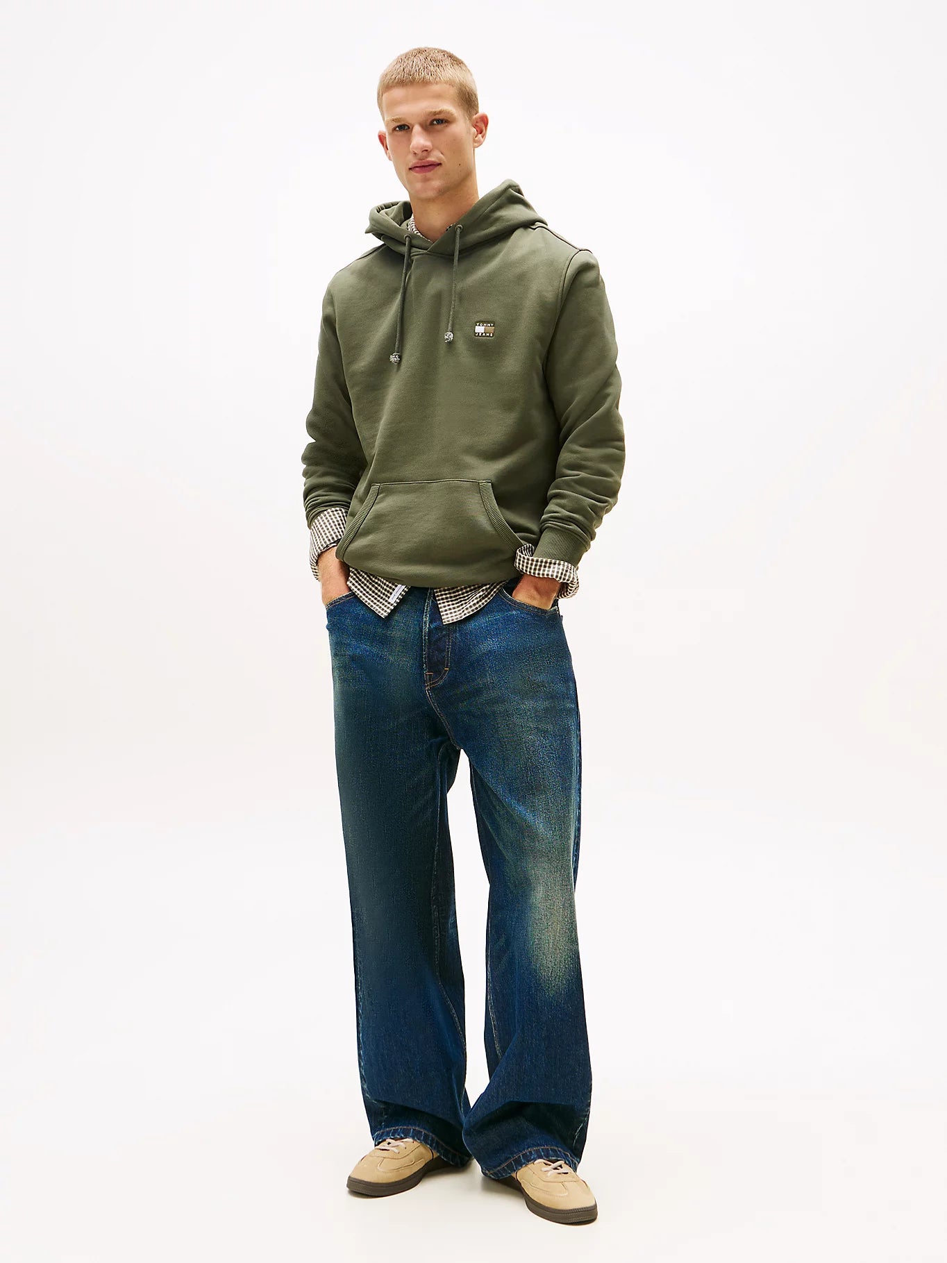 Regular Badge Hoodie - Pewter Green Tonal