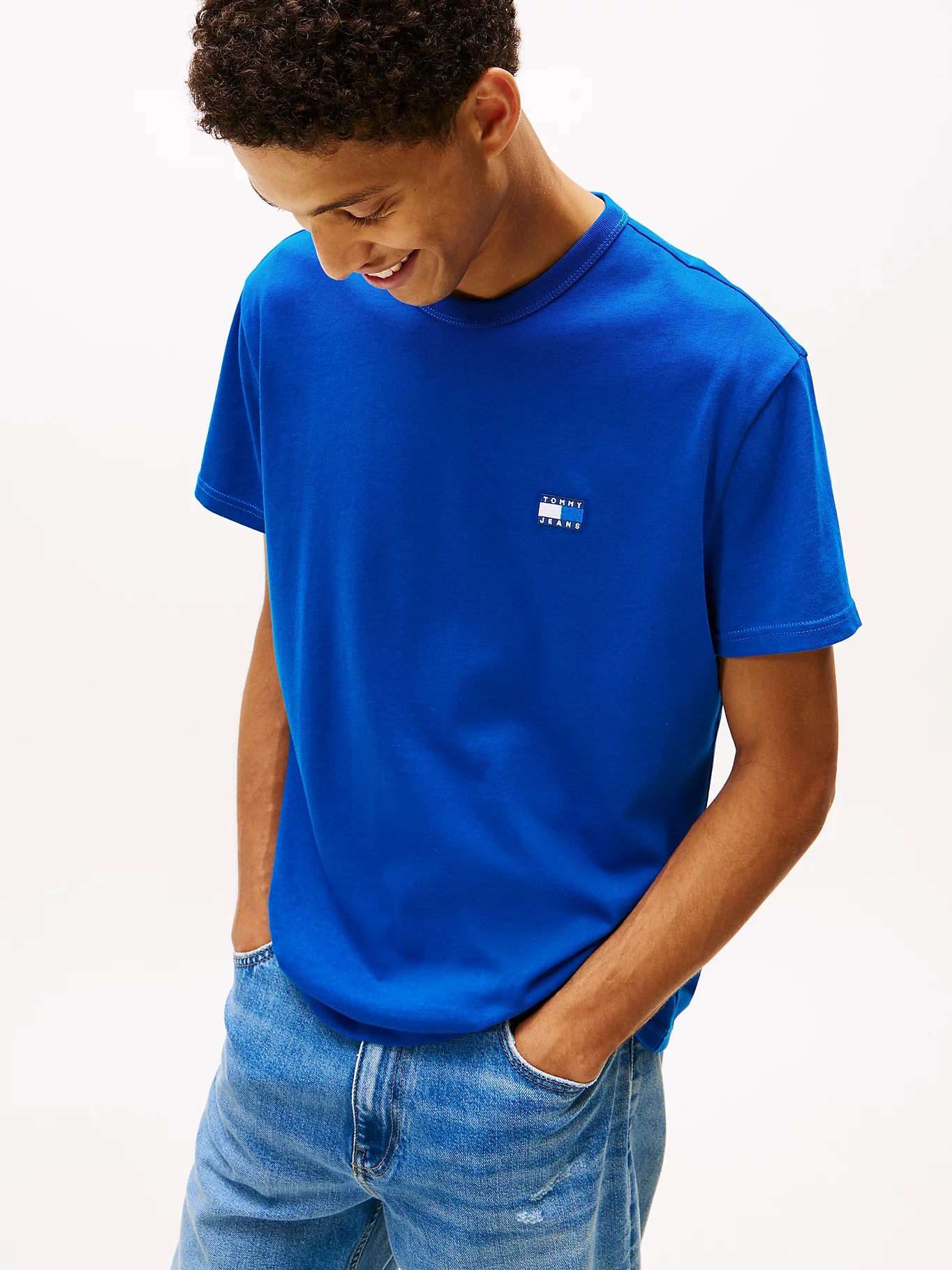 Tonal Tommy Badge Crew Neck T-Shirt - Vibrant Indigo Tonal